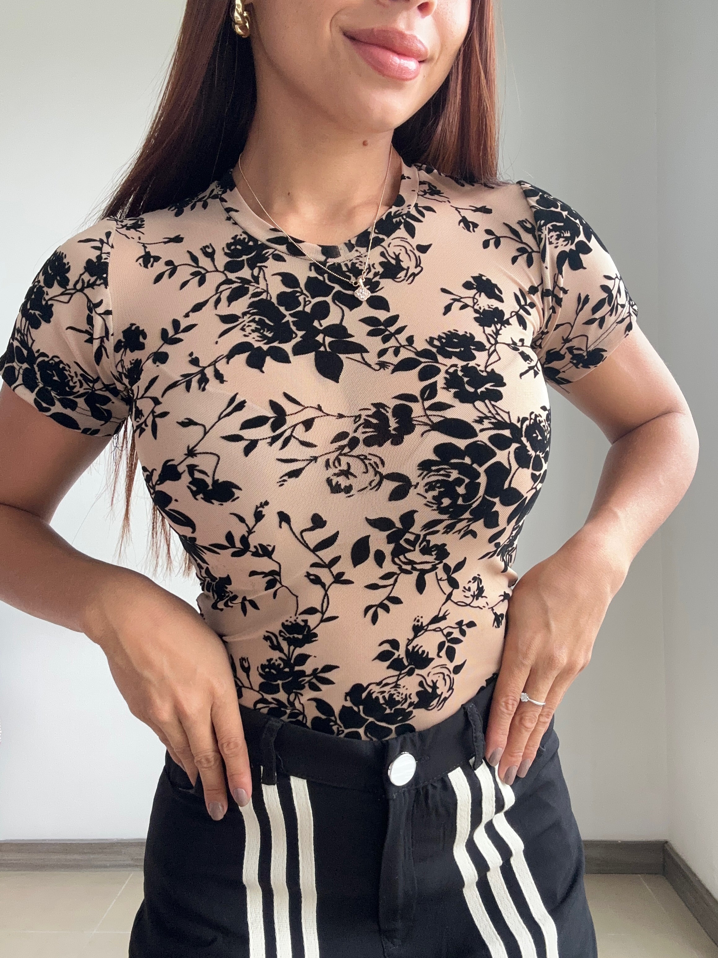 Body Manga Corta Estampado Mayatex