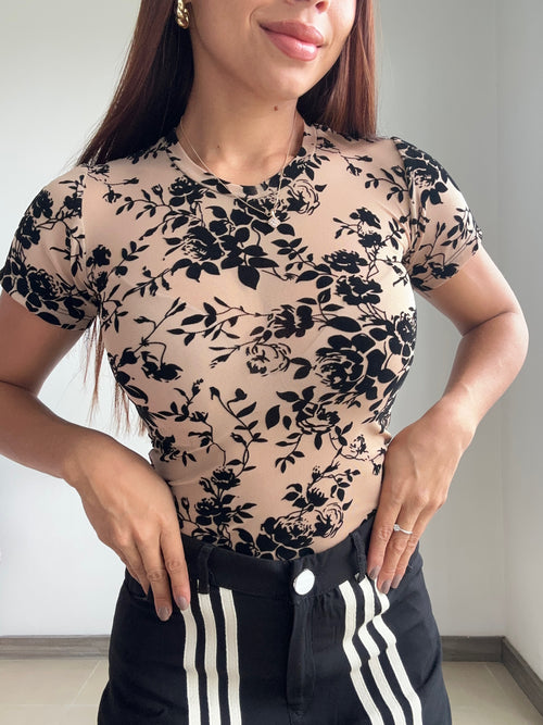 Body Manga Corta Estampado Mayatex