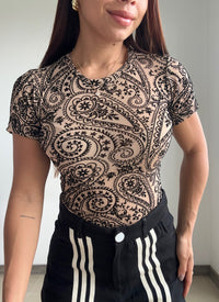 Body Manga Corta Estampado Mayatex