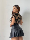Body Manga Corta Estampado Mayatex