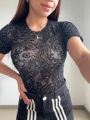 Body Manga Corta Estampado Mayatex