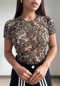 Body Manga Corta Estampado Mayatex