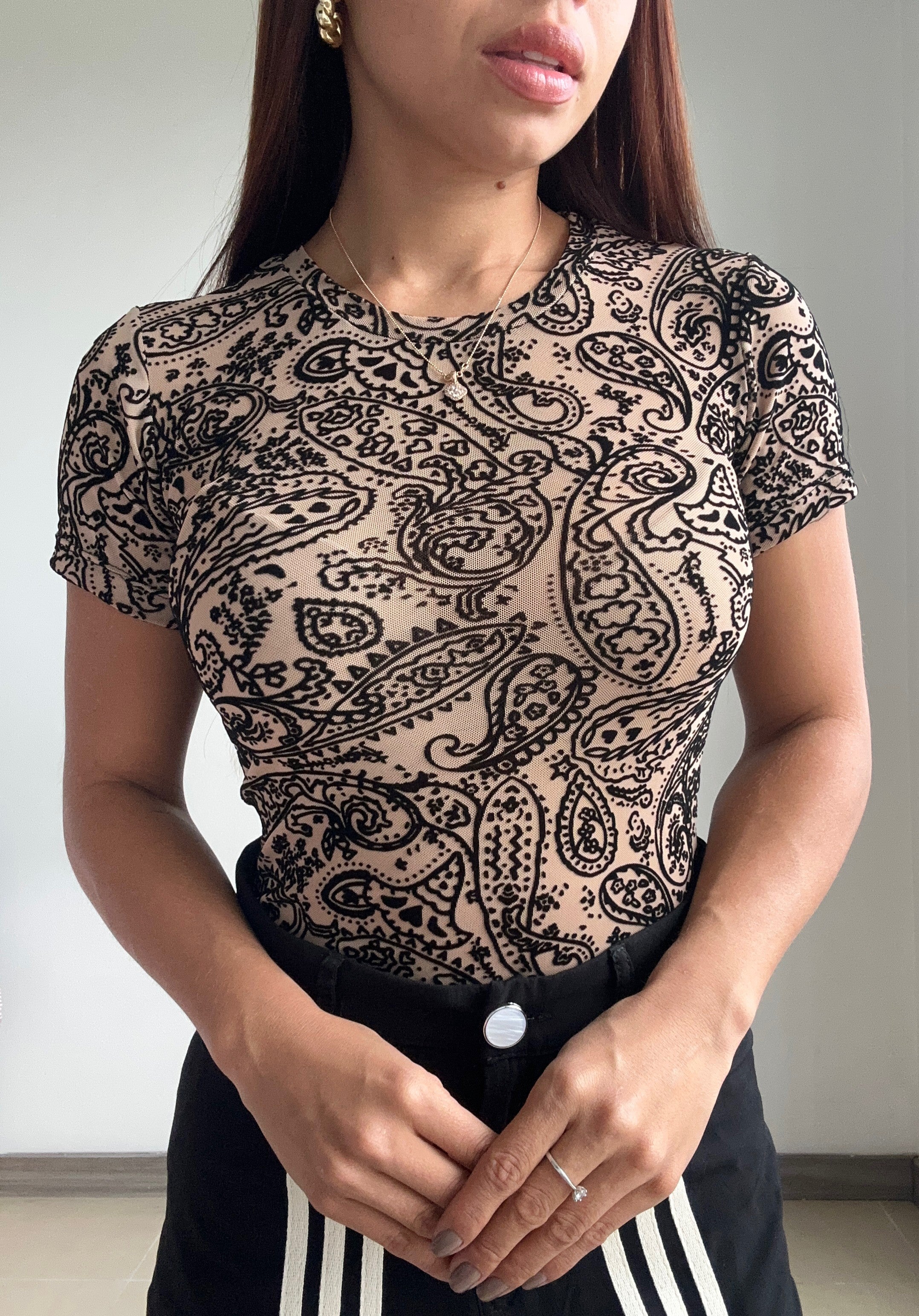 Body Manga Corta Estampado Mayatex