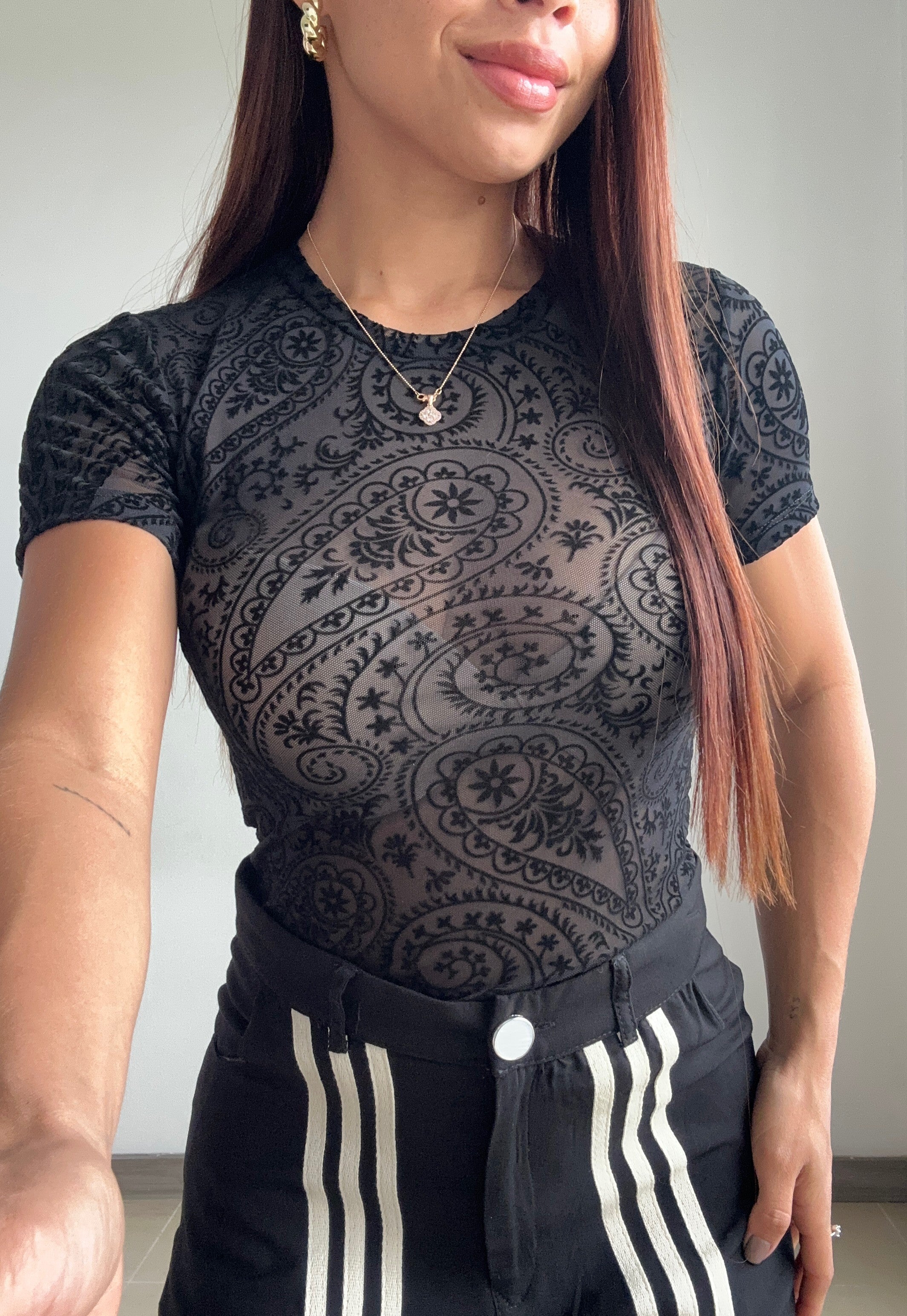 Body Manga Corta Estampado Mayatex