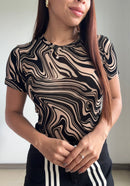 Body Manga Corta Estampado Mayatex