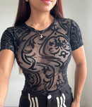 Body Manga Corta Estampado Mayatex