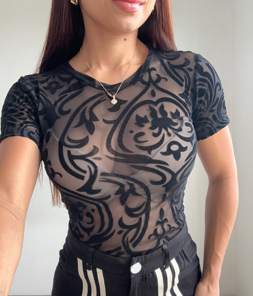 Body Manga Corta Estampado Mayatex