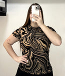 Blusa Manga Corta Plus Mayatex Estampado