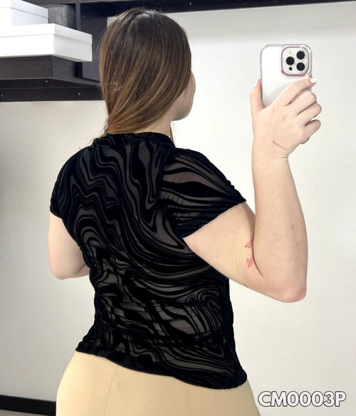 Blusa Manga Corta Plus Mayatex Estampado