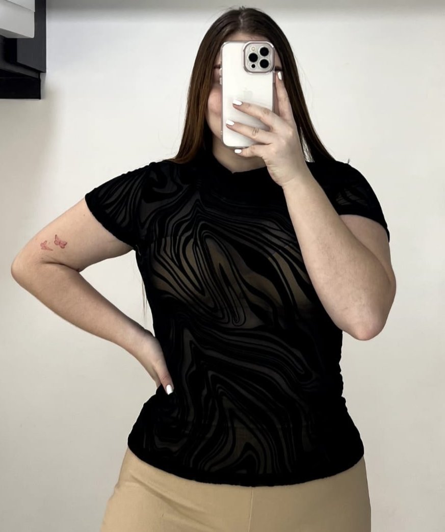 Blusa Manga Corta Plus Mayatex Estampado