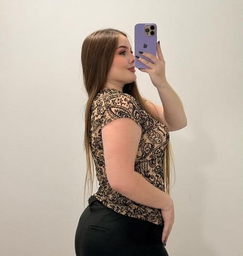 Blusa Manga Corta Plus Mayatex Estampado