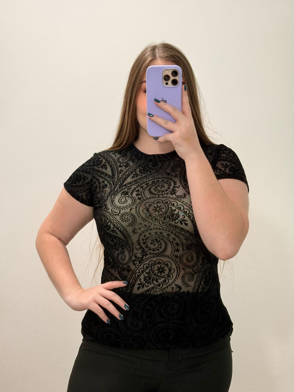 Blusa Manga Corta Plus Mayatex Estampado