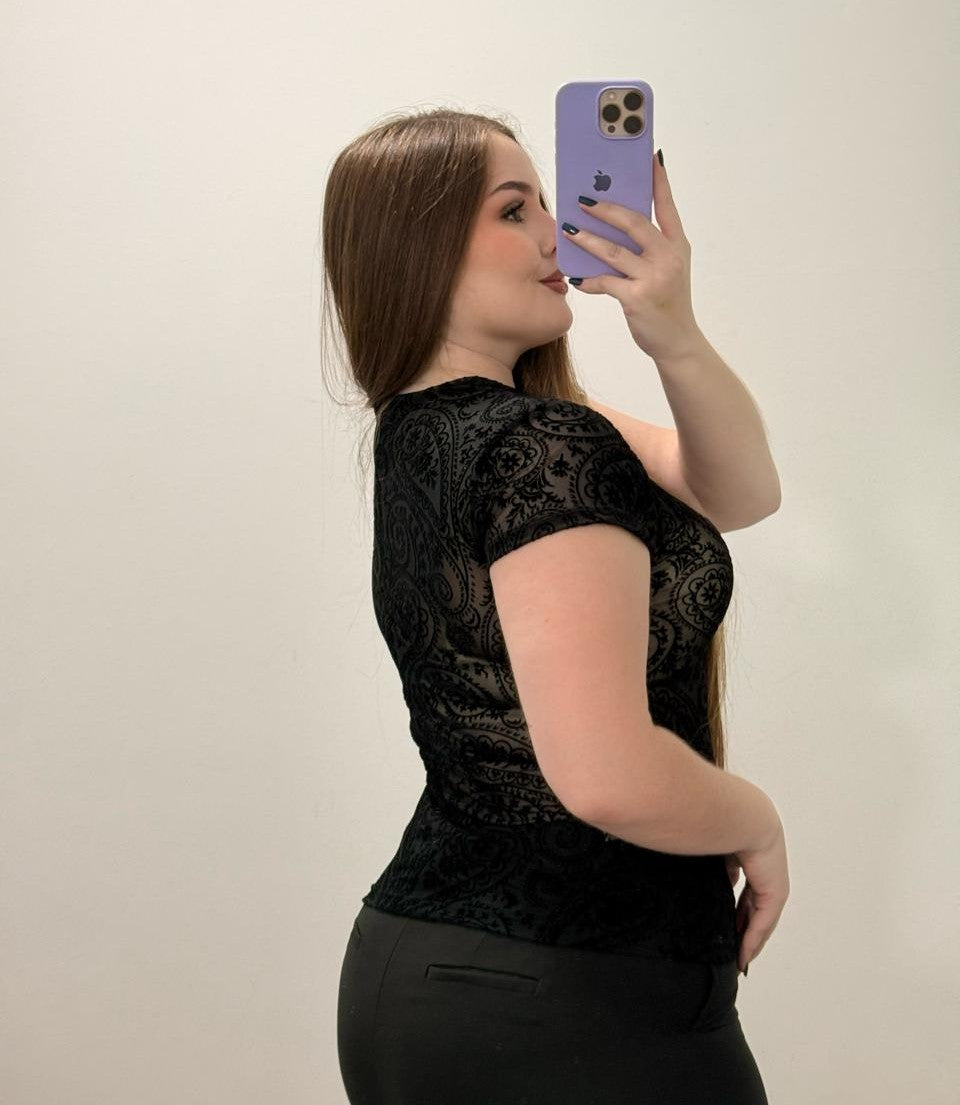 Blusa Manga Corta Plus Mayatex Estampado