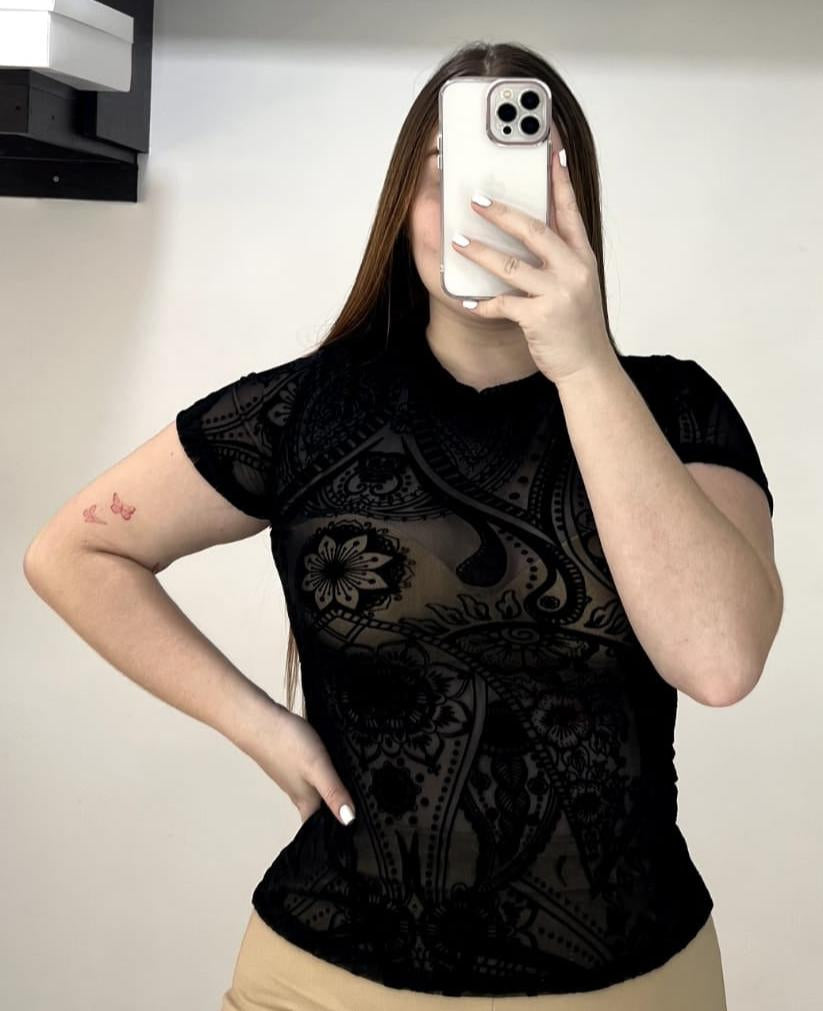 Blusa Manga Corta Plus Mayatex Estampado