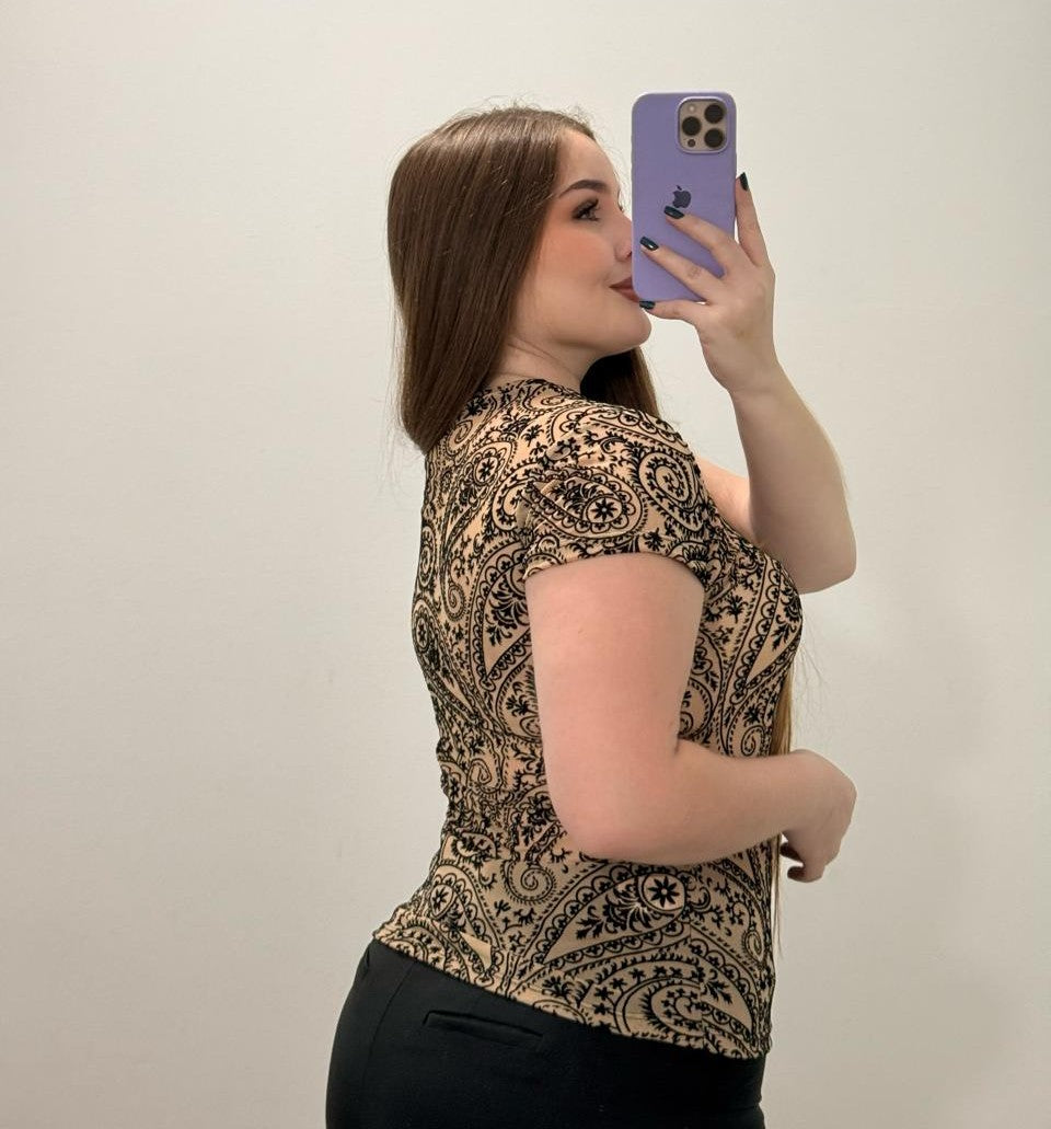 Blusa Manga Corta Plus Mayatex Estampado