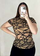 Blusa Manga Corta Plus Mayatex Estampado