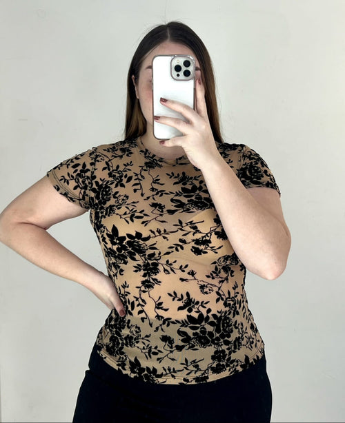 Blusa Manga Corta Plus Mayatex Estampado
