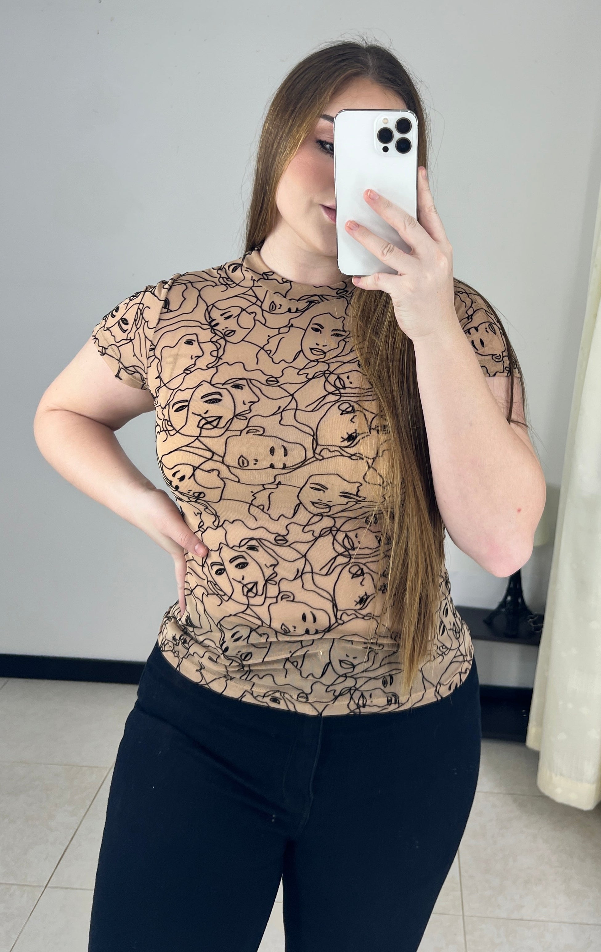 Blusa Manga Corta Plus Mayatex Estampado