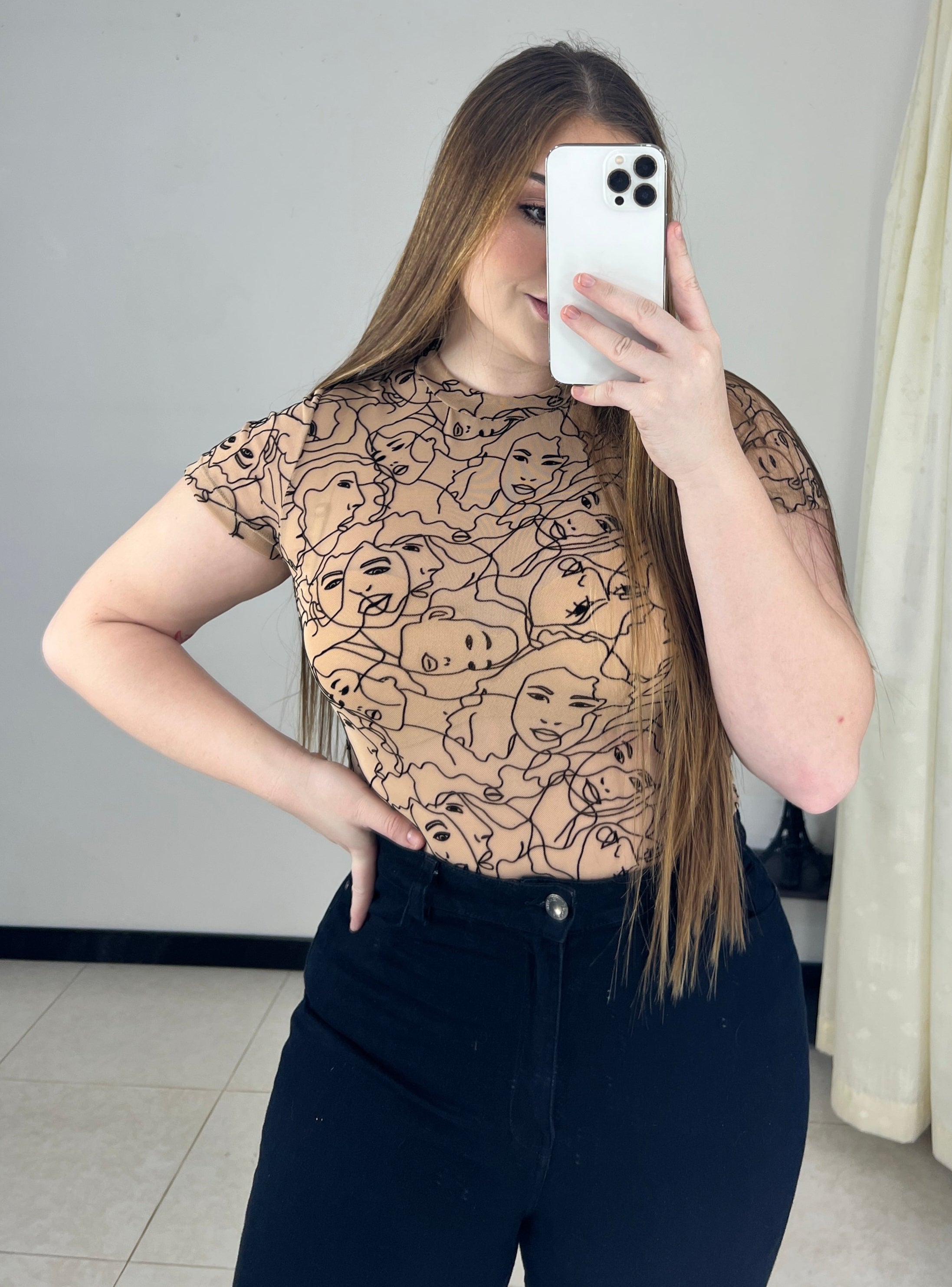 Blusa Manga Corta Plus Mayatex Estampado
