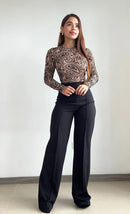 Body Manga Larga Cuello Alto Grabado