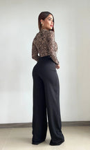 Body Manga Larga Cuello Alto Grabado