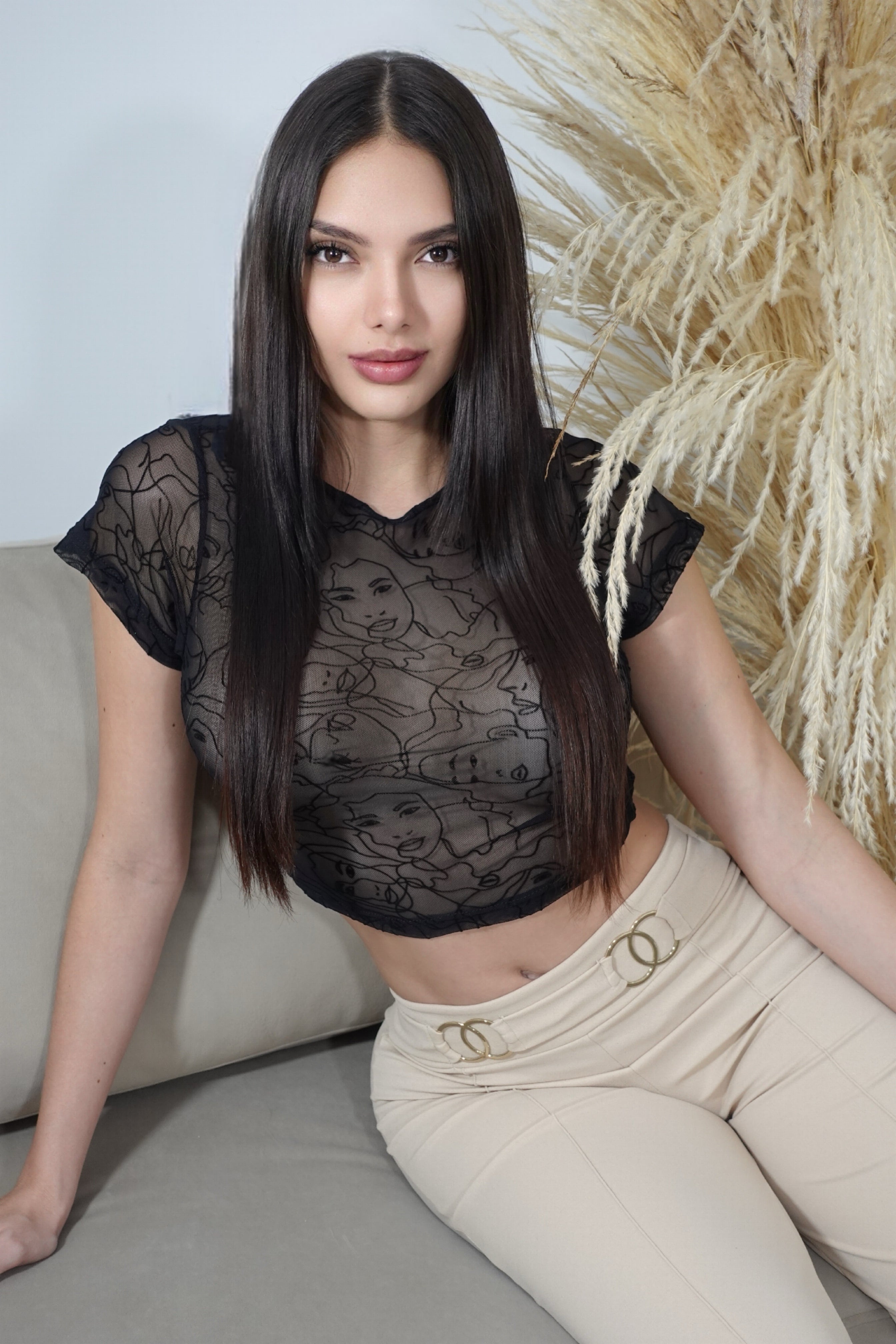 Blusa Manga Corta Cuello Redondo