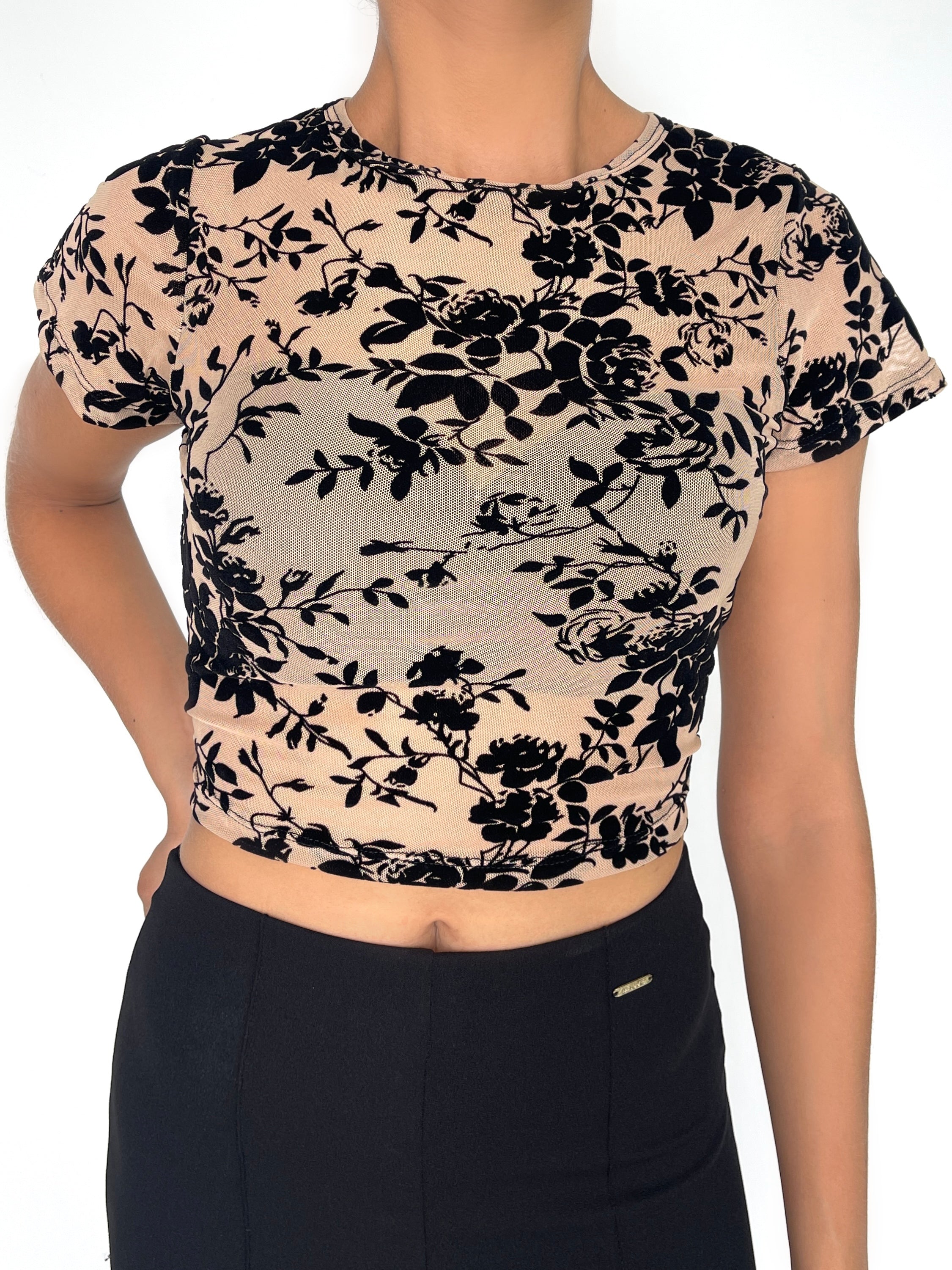 Blusa Manga Corta Cuello Redondo