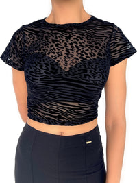 Blusa Manga Corta Cuello Redondo