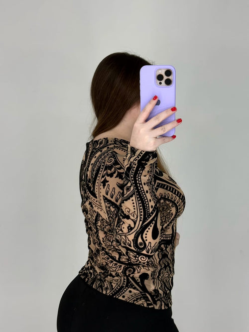 Blusa Manga Larga Mayatex Estampada