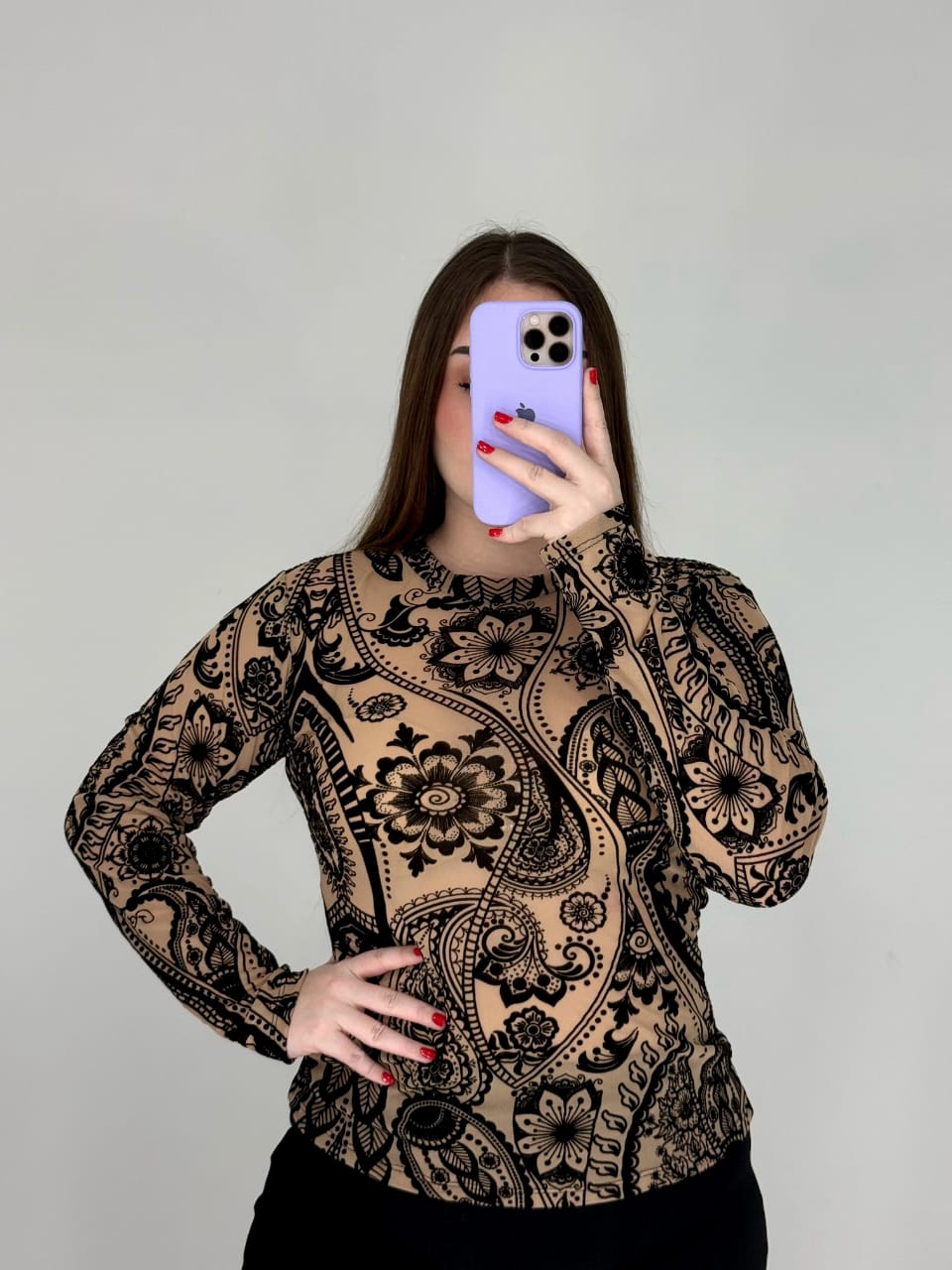 Blusa Manga Larga Mayatex Estampada