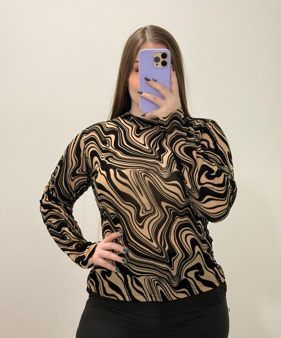 Blusa Manga Larga Mayatex Estampada