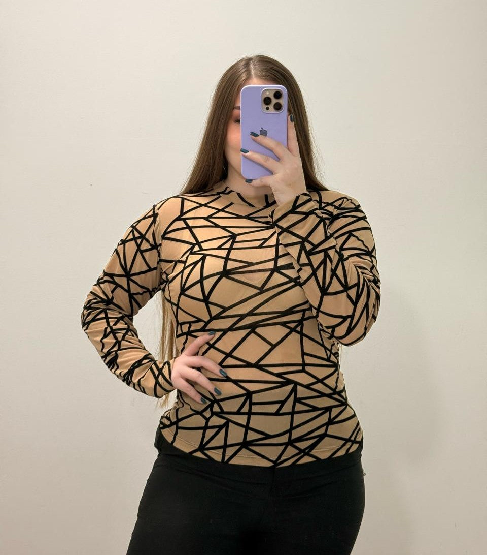 Blusa Manga Larga Mayatex Estampada