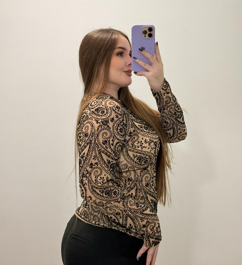 Blusa Manga Larga Mayatex Estampada