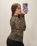 Blusa Manga Larga Mayatex Estampada