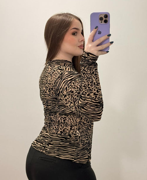 Blusa Manga Larga Mayatex Estampada