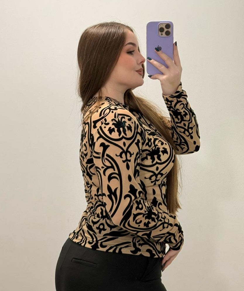 Blusa Manga Larga Mayatex Estampada