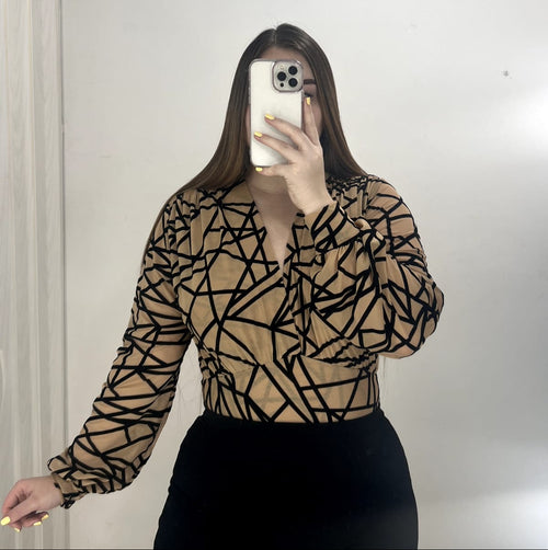 Blusa Mayatex Corta Manga Larga Estampad