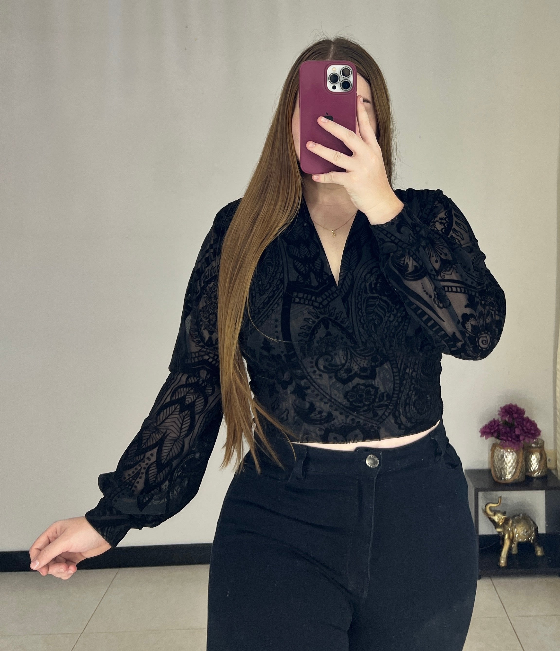 Blusa Mayatex Corta Manga Larga Estampad