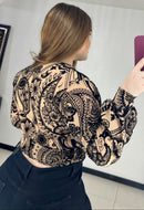 Blusa Mayatex Corta Manga Larga Estampad