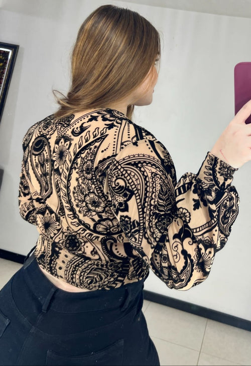 Blusa Mayatex Corta Manga Larga Estampad