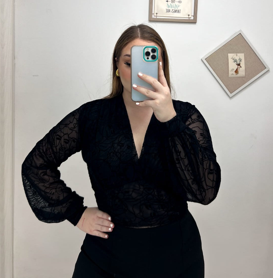 Blusa Mayatex Corta Manga Larga Estampad