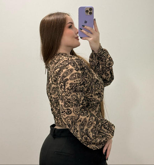 Blusa Mayatex Corta Manga Larga Estampad