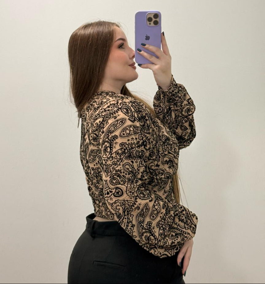 Blusa Mayatex Corta Manga Larga Estampad