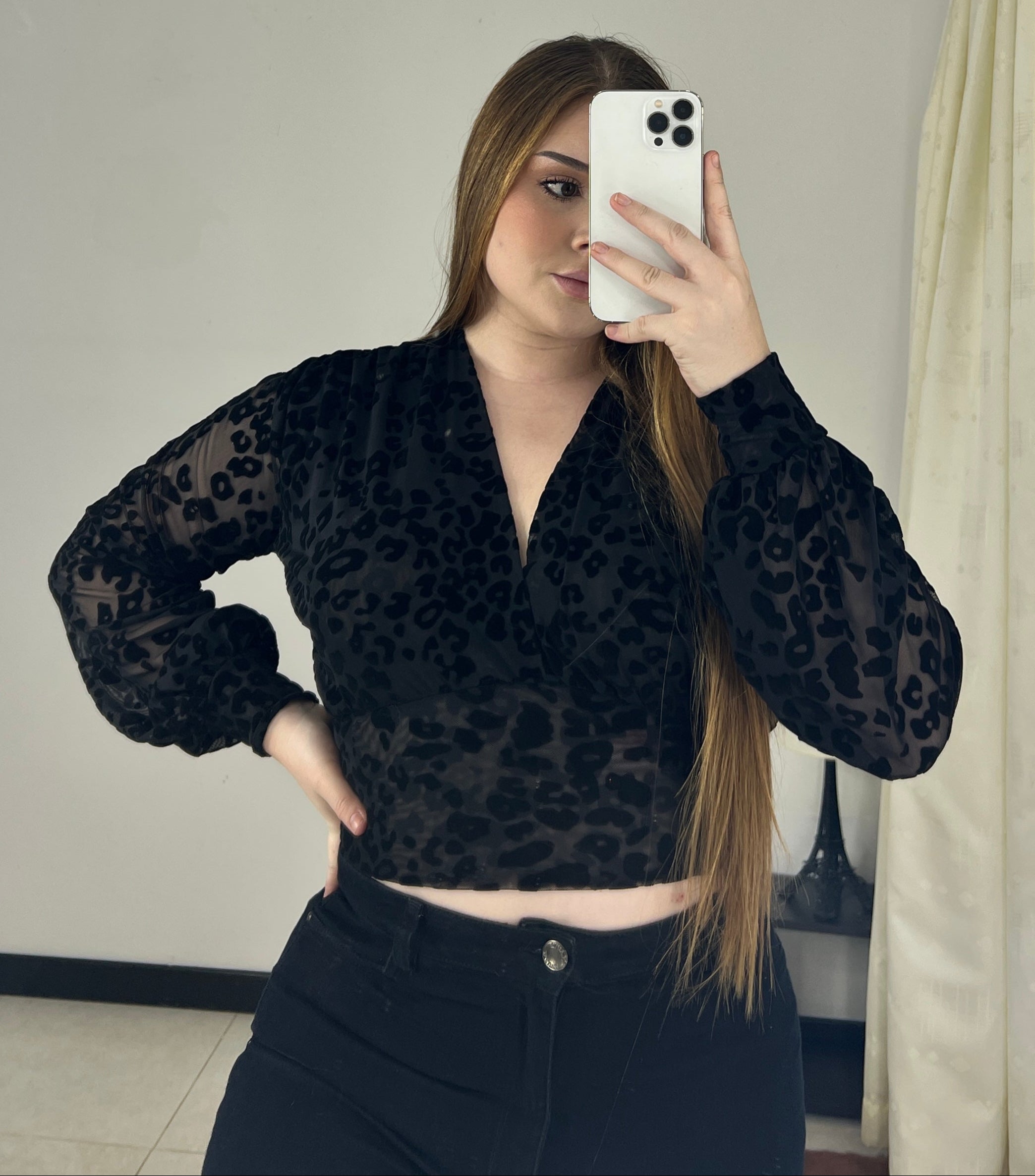 Blusa Mayatex Corta Manga Larga Estampad