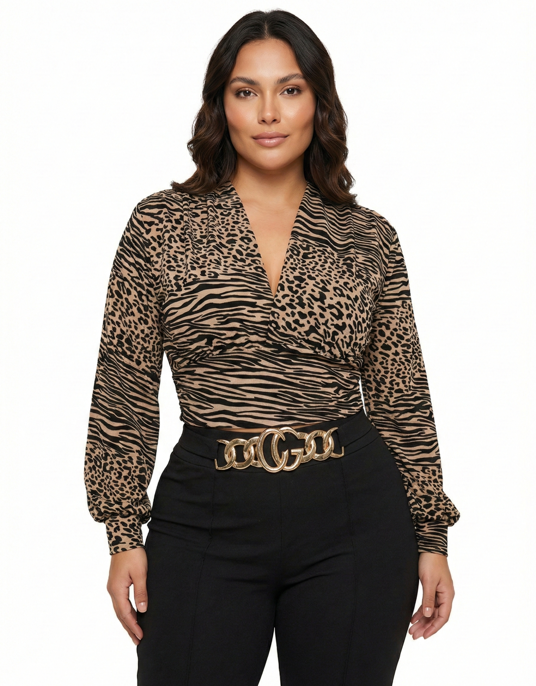 Blusa Mayatex Corta Manga Larga Estampad