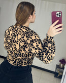 Blusa Mayatex Corta Manga Larga Estampad