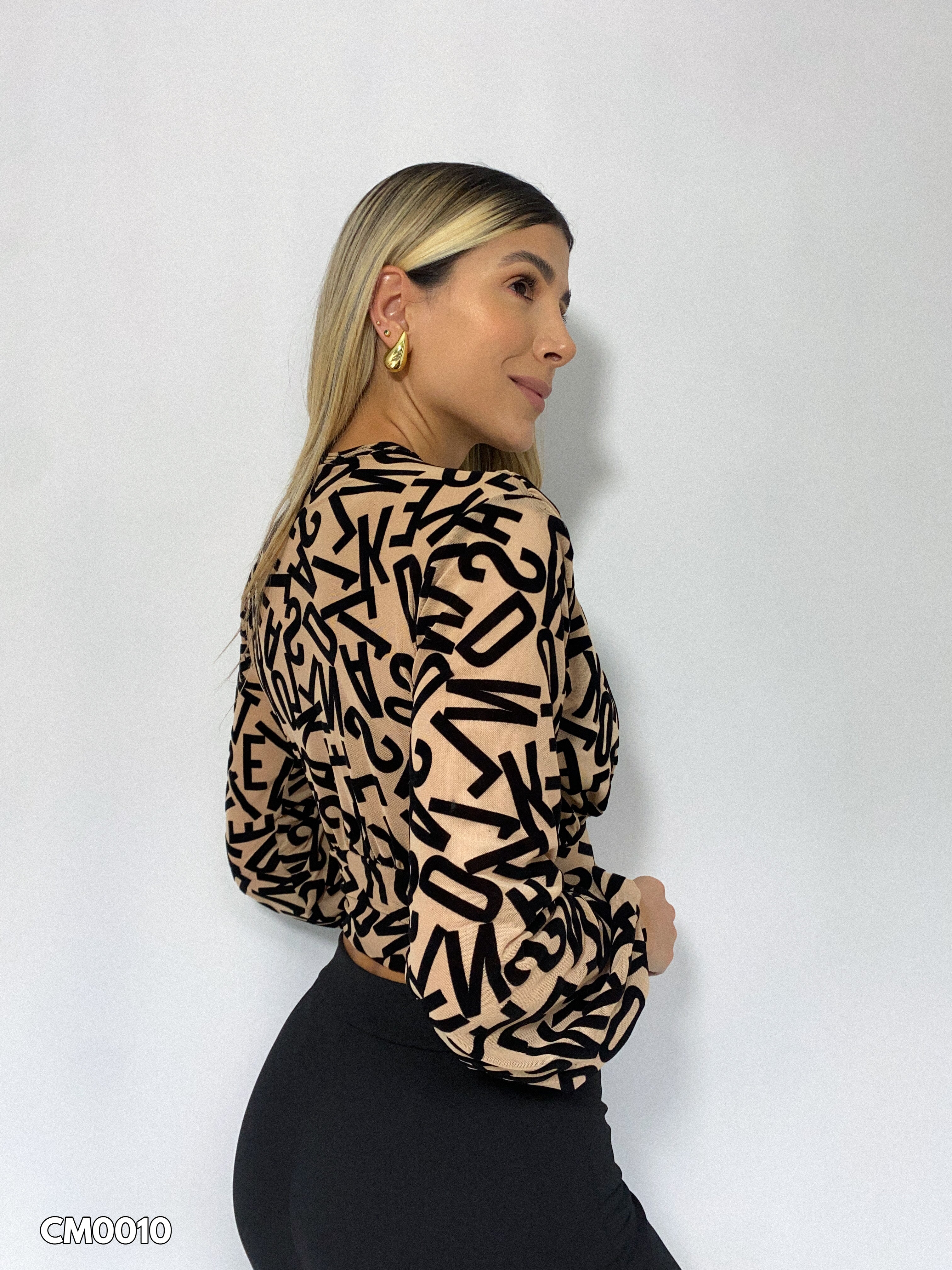 Blusa Mayatex Corta Manga Larga Estampad