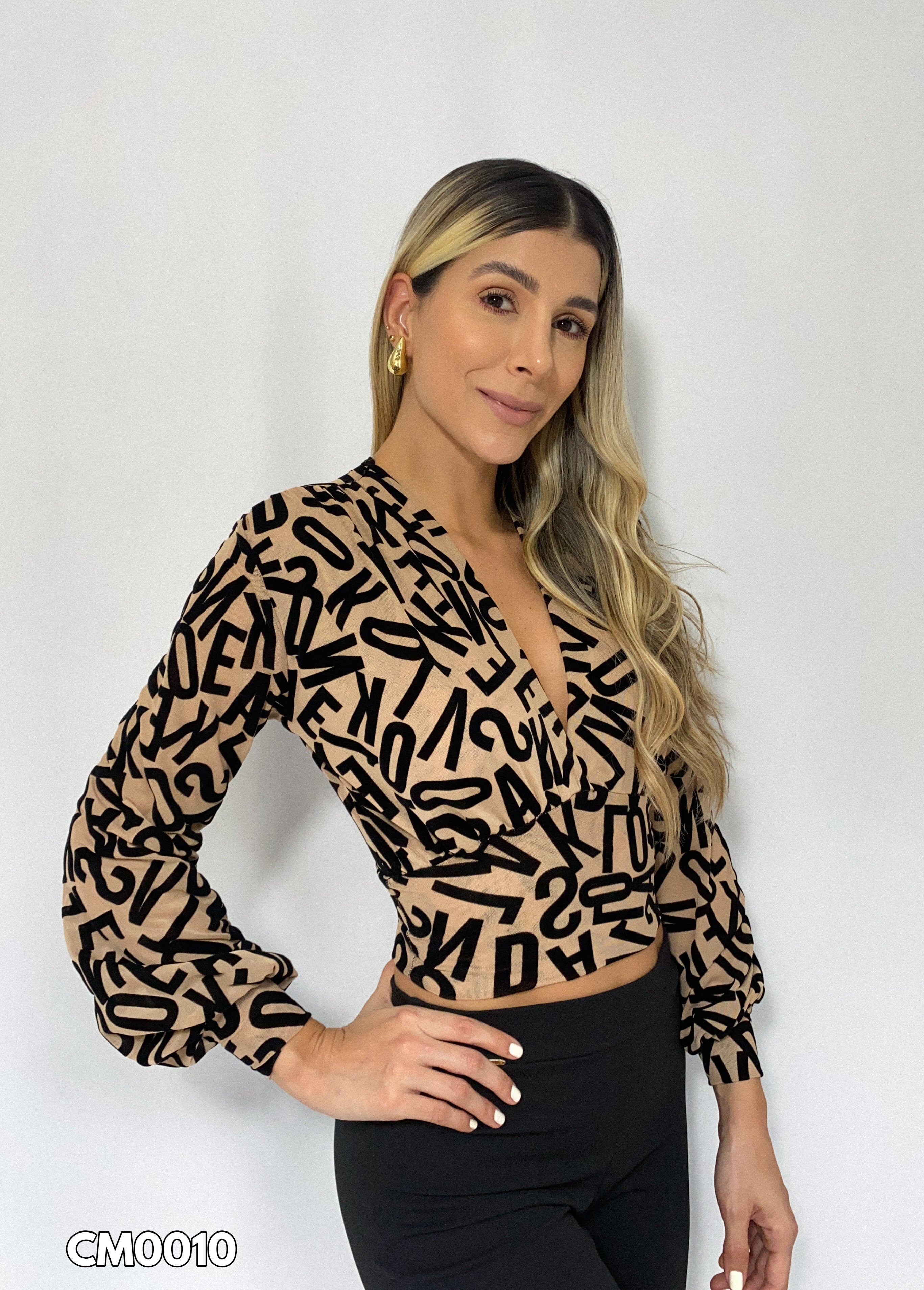Blusa Mayatex Corta Manga Larga Estampad