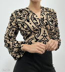 Blusa Mayatex Corta Manga Larga Estampad