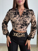 Blusa Mayatex Corta Manga Larga Estampad